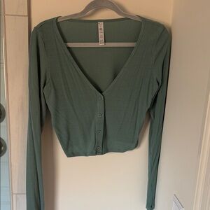 ALO Yoga Sage Button-Down Ribbed Top